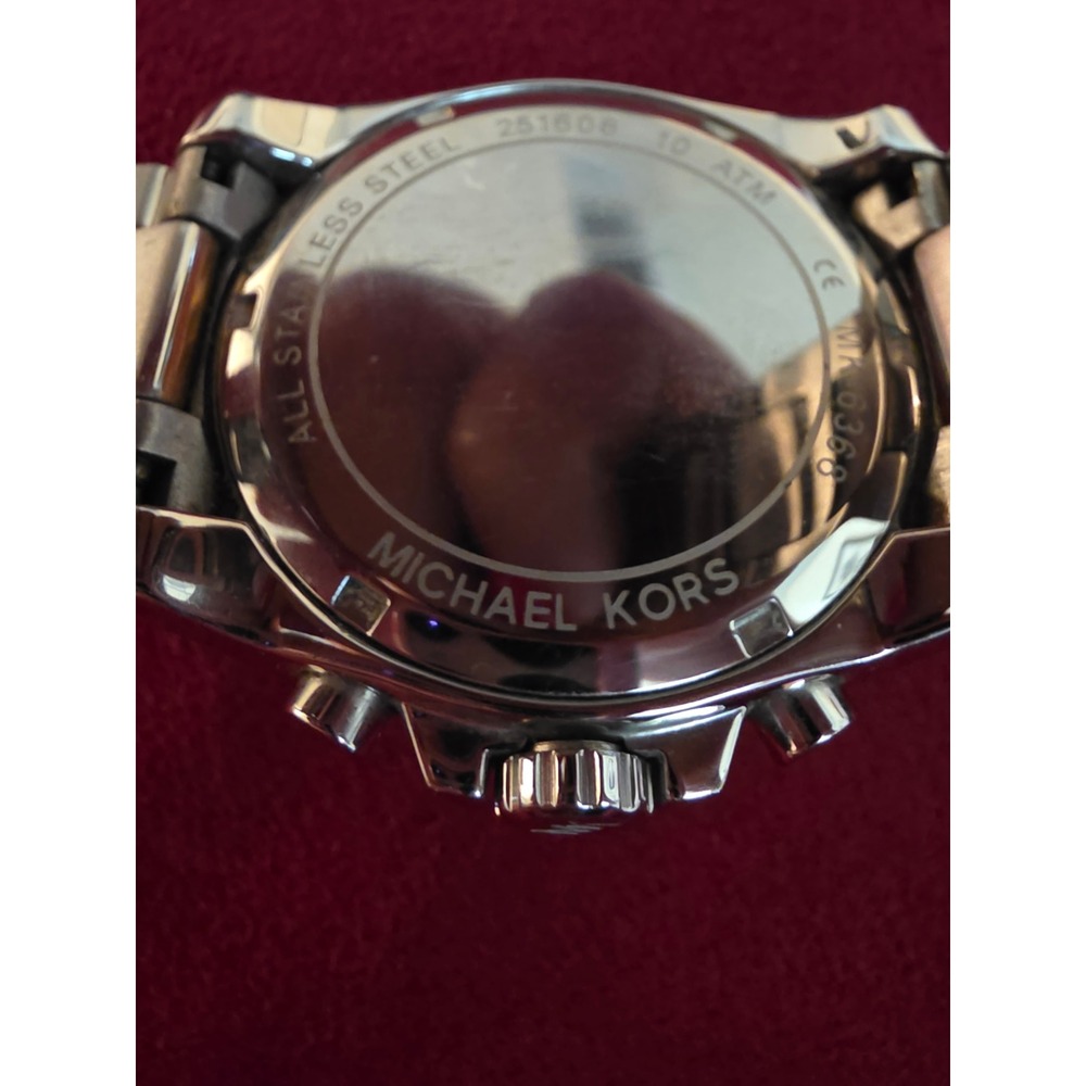Michael Kors MK6368 Bradshaw Two Tone Rose Gold Silver Chronograph Womens Watch - Picture 5 of 8